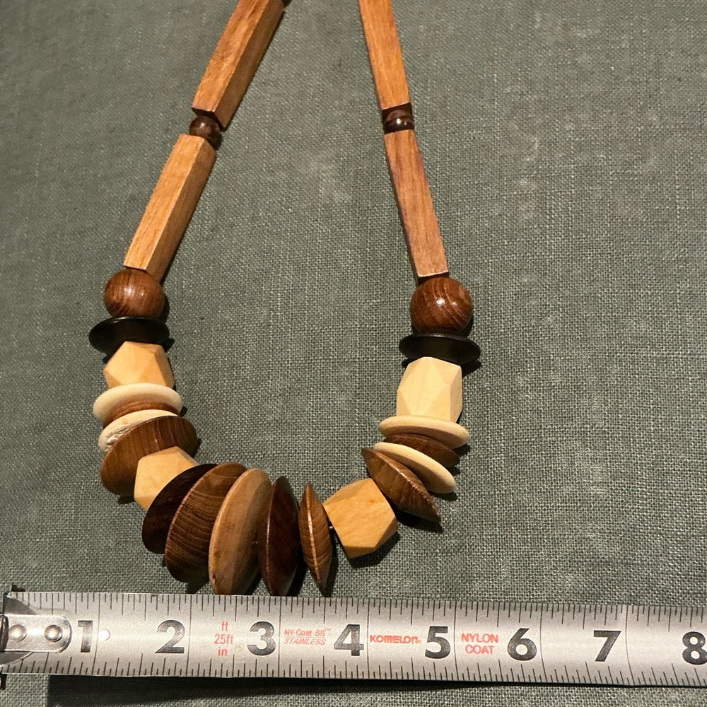 Vintage Wooden Beaded Necklace